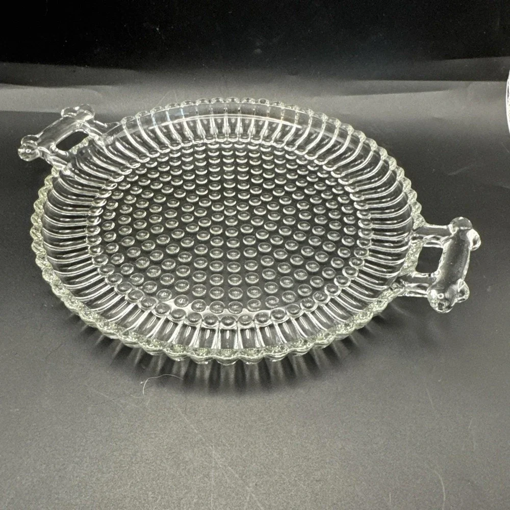 Vintage Jeanette Glass CNational Clear Hobnail 8